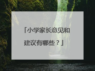 小学家长意见和建议有哪些?
