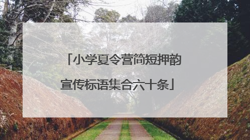 小学夏令营简短押韵宣传标语集合六十条