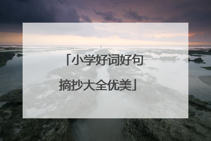 小学好词好句摘抄大全优美