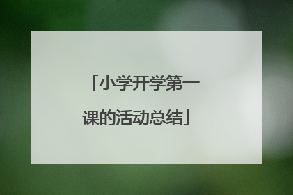 小学开学第一课的活动总结