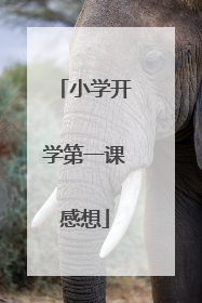 小学开学第一课感想