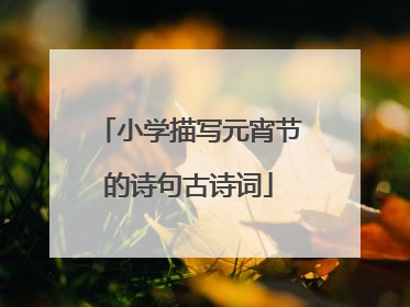 小学描写元宵节的诗句古诗词