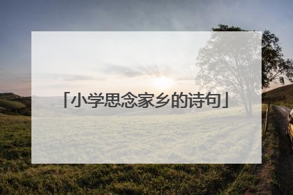 小学思念家乡的诗句