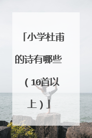 小学杜甫的诗有哪些(10首以上)