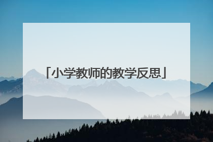 小学教师的教学反思