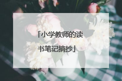 小学教师的读书笔记摘抄