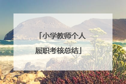 小学教师个人履职考核总结