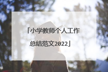 小学教师个人工作总结范文2022
