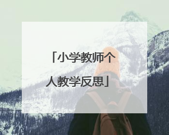 小学教师个人教学反思