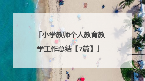 小学教师个人教育教学工作总结【7篇】