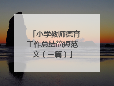 小学教师德育工作总结简短范文(三篇)