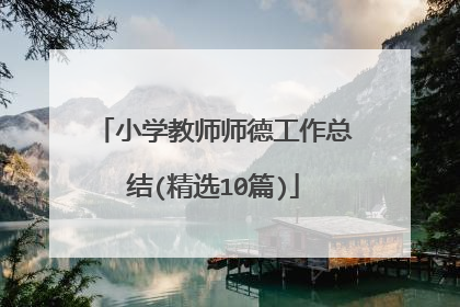 小学教师师德工作总结(精选10篇)