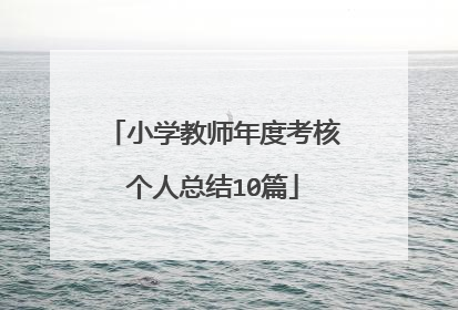 小学教师年度考核个人总结10篇