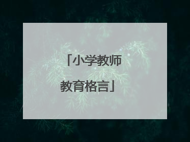 小学教师教育格言