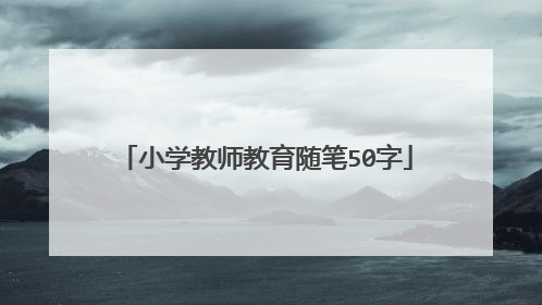 小学教师教育随笔50字