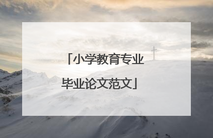 小学教育专业毕业论文范文