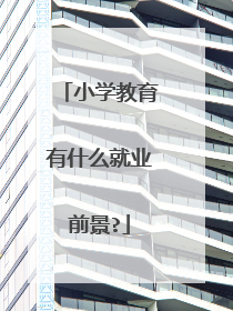 小学教育有什么就业前景?