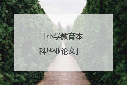 小学教育本科毕业论文