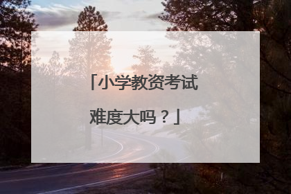小学教资考试难度大吗？