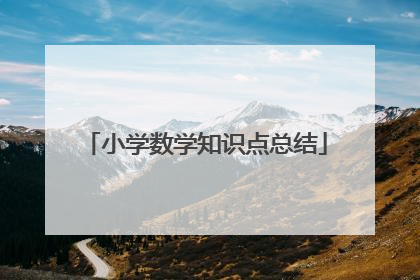 小学数学知识点总结