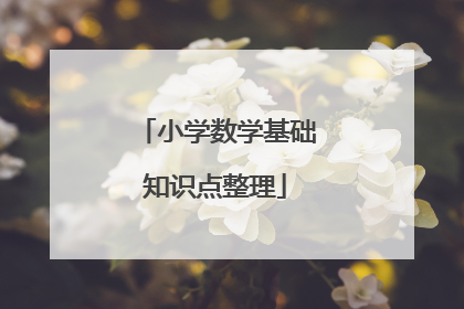 小学数学基础知识点整理