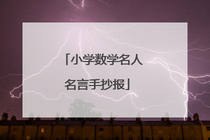 小学数学名人名言手抄报