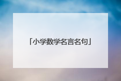 小学数学名言名句