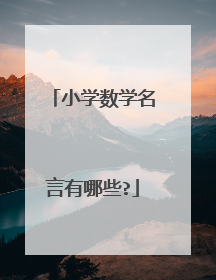 小学数学名言有哪些?