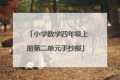 小学数学四年级上册第二单元手抄报