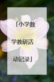 小学数学教研活动记录