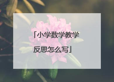 小学数学教学反思怎么写