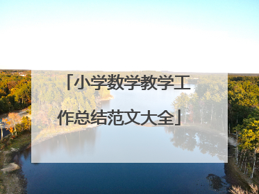 小学数学教学工作总结范文大全