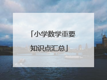 小学数学重要知识点汇总