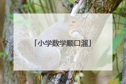 小学数学顺口溜