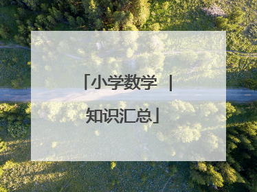 小学数学 | 知识汇总