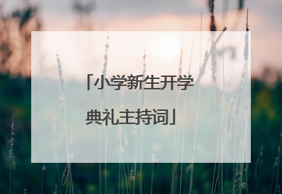 小学新生开学典礼主持词