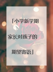 小学新学期家长对孩子的期望寄语