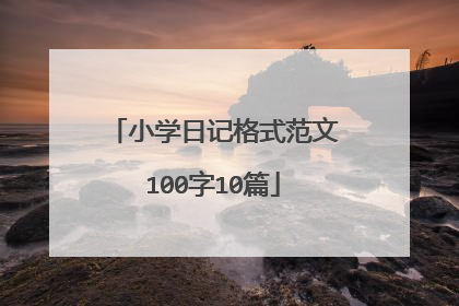 小学日记格式范文100字10篇