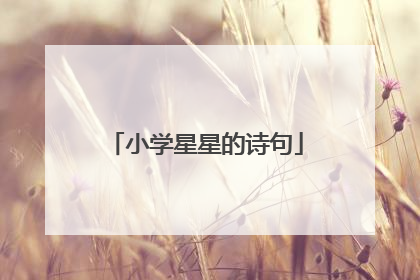 小学星星的诗句