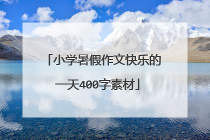 小学暑假作文快乐的一天400字素材