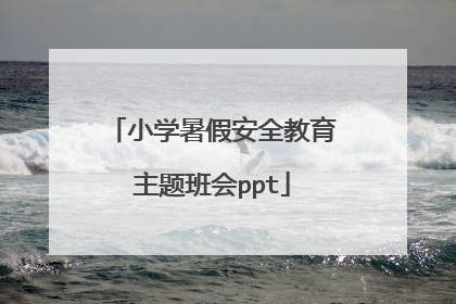 小学暑假安全教育主题班会ppt