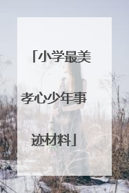 小学最美孝心少年事迹材料