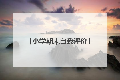 小学期末自我评价