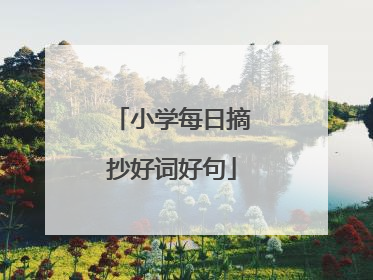 小学每日摘抄好词好句