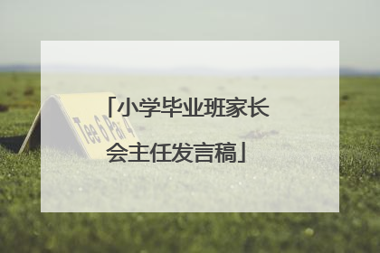 小学毕业班家长会主任发言稿