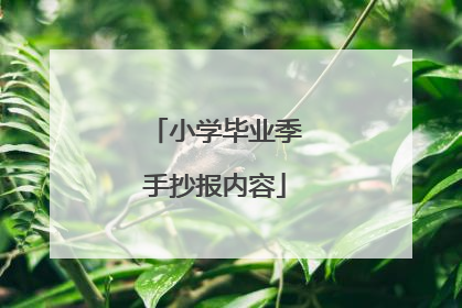 小学毕业季手抄报内容