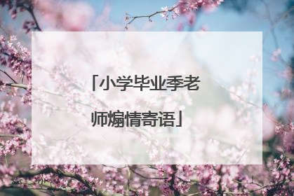 小学毕业季老师煽情寄语