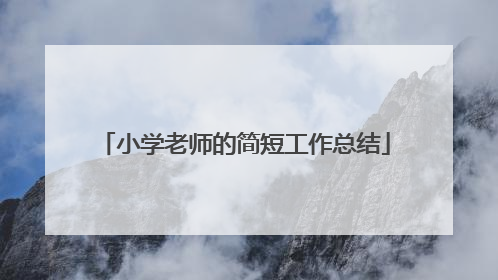 小学老师的简短工作总结