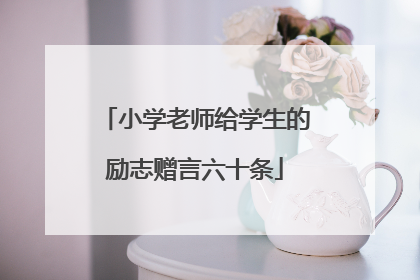 小学老师给学生的励志赠言六十条