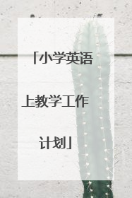 小学英语上教学工作计划